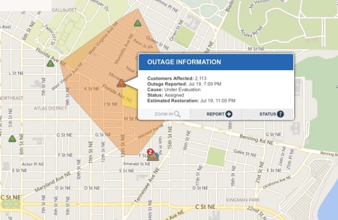 power outage pepco map